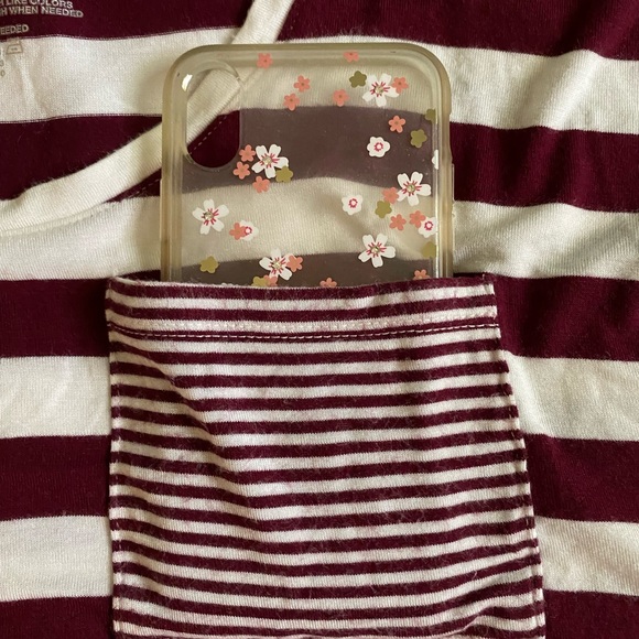 Maroon Striped Pocket Tee - Picture 3 of 12